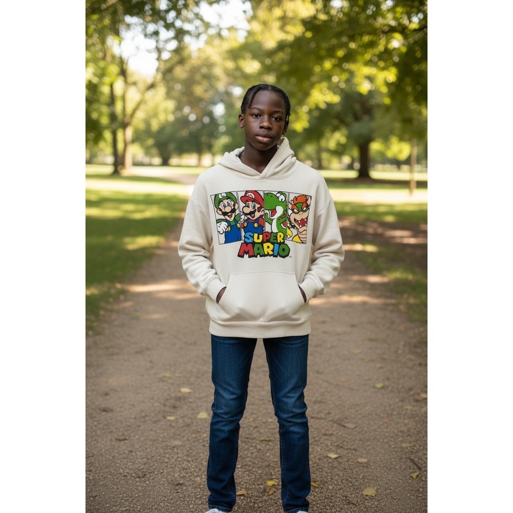 Old Navy Boys Super Mario Nintendo Graphic Hoodie XL 14-16 Luigi Yoshi Bowser